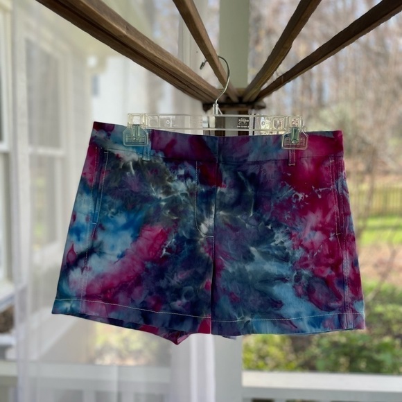 J. Crew Pants - Hand crafted tie dyed J. Crew 3” Chino Shorts size 8